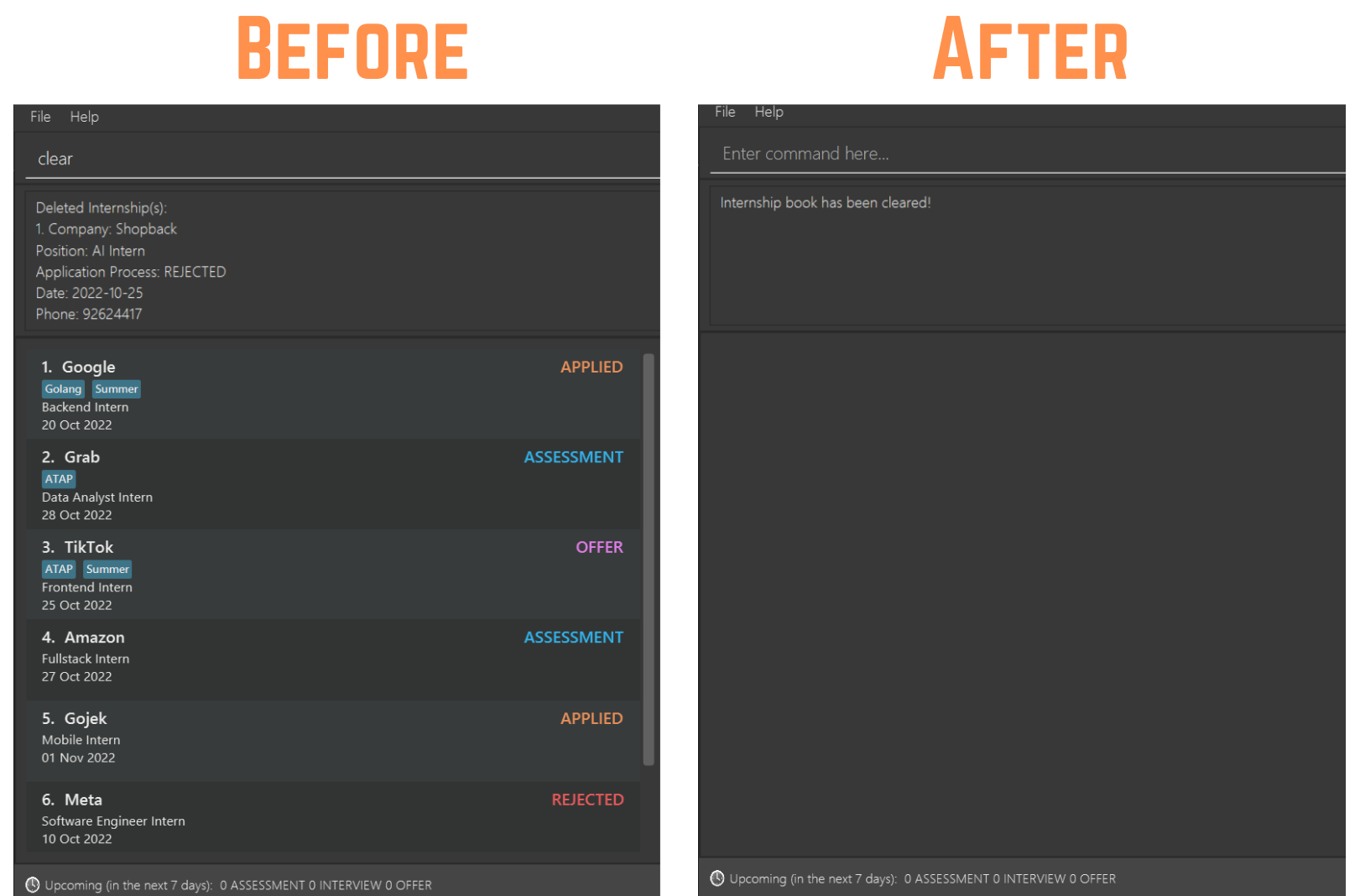 BeforeAfterClearCommand